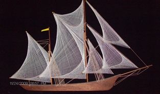 Deborah Black Hernandez made this String Art Boat back in the 1970's.  We now call it The Argonauts Ship.  
It is currently hanging on a wall in Austin, TX. The Argonauts Ship photo is Copyrighted.